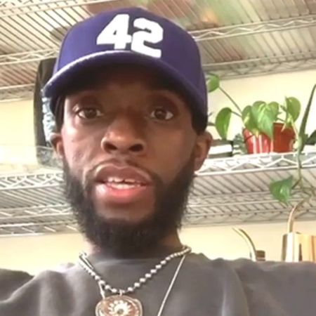 Chadwick Boseman gives an interview. 